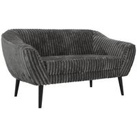2-SITZER-SOFA PIRS - Grau Cord - Schwarze Beine - Schwarz/Grau, Holzwerkstoff/Textil (140/75/74cm) - MKS