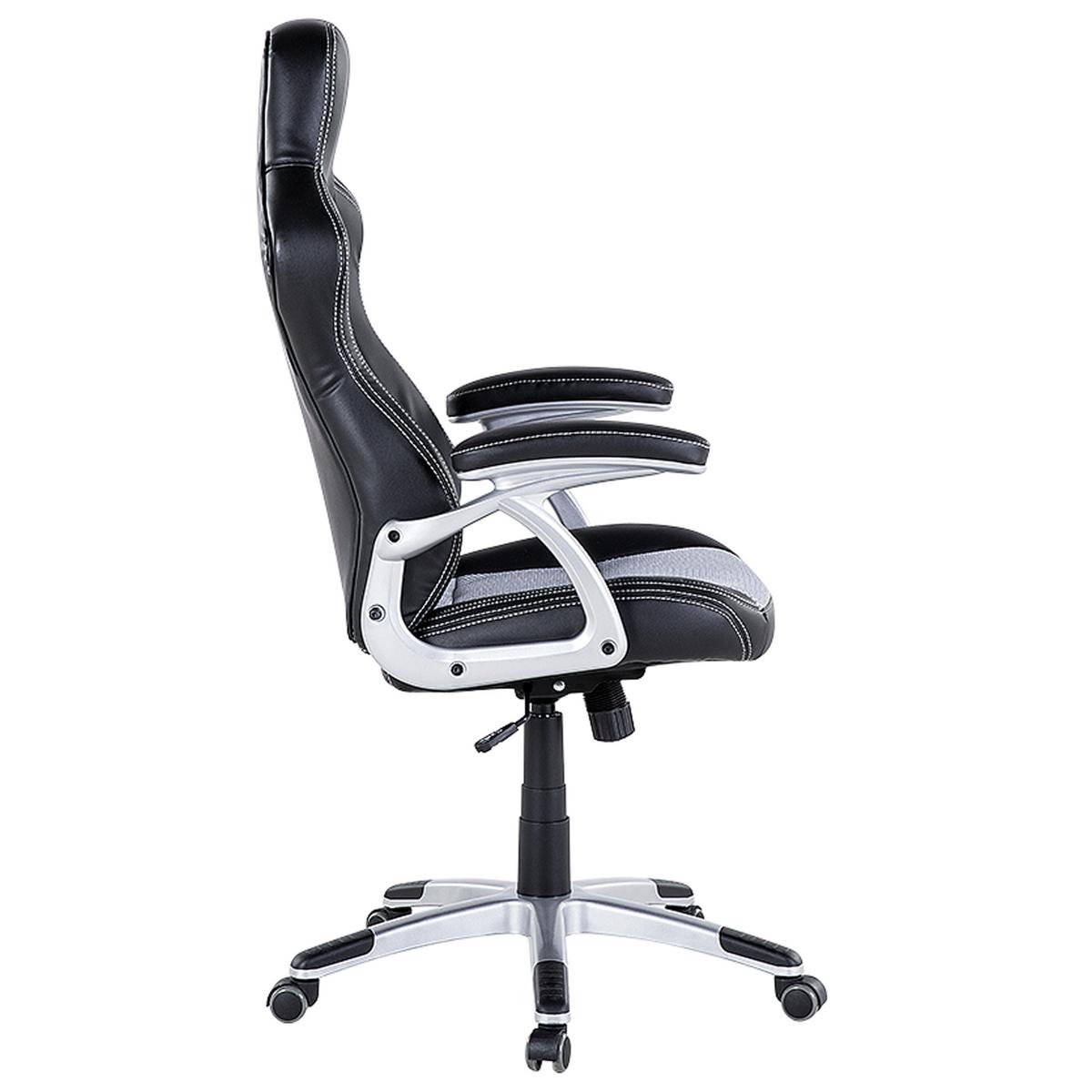 BÜROSTUHL Kunstleder Schwarz/Grau Explorer - Schwarz, Kunststoff/Textil (68/120/68cm) - Beliani