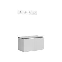 GARDEROBEN-SET Orion VI - Hellgrau/Weiß, Holzwerkstoff/Kunststoff (84/42/46cm) - MIRJAN24