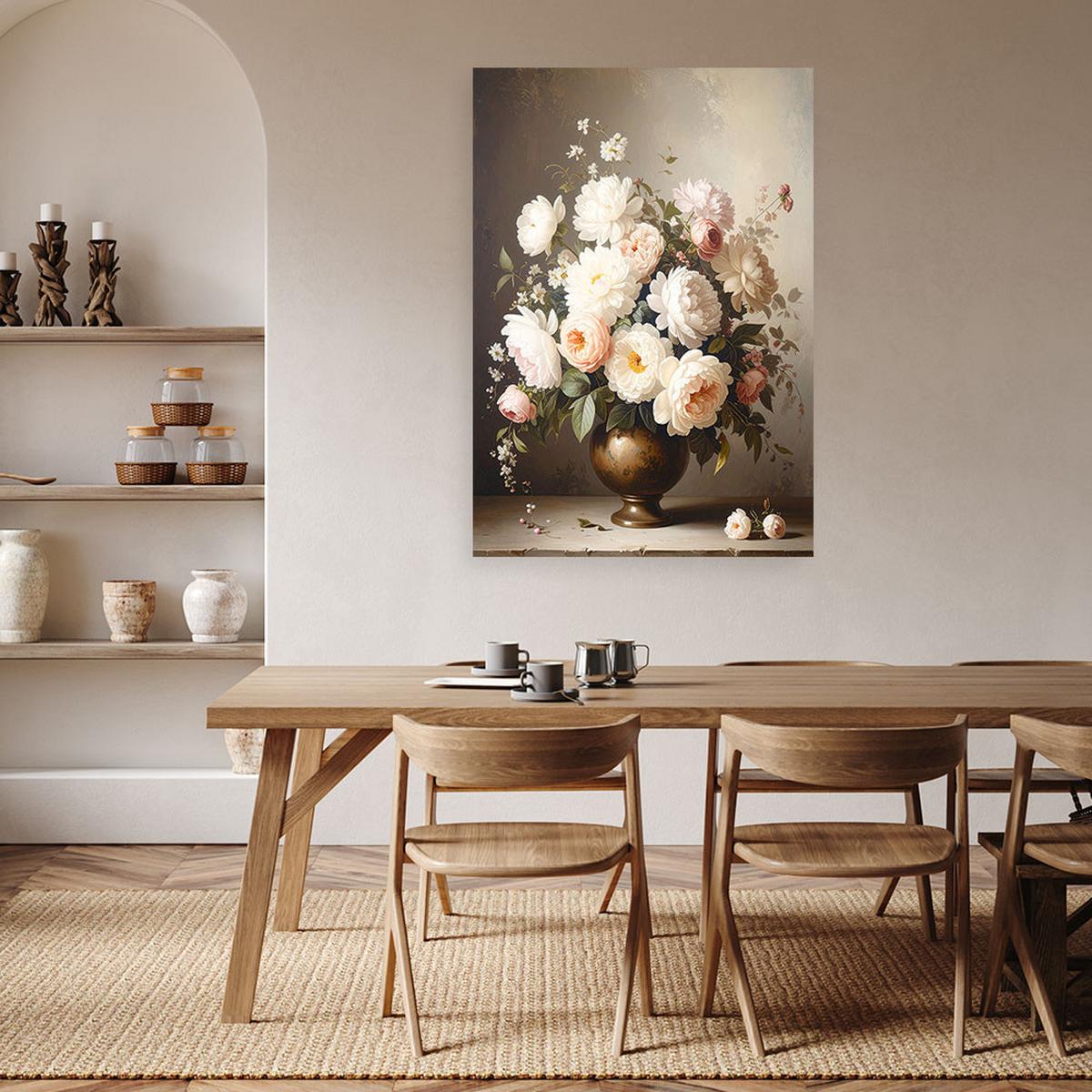 LEINWANDBILD Blumen 80x120cm - Beige, Textil (80/120cm) - Feeby