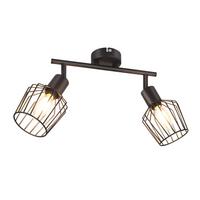 DECKENSTRAHLER Franziska 2-flammig 32/8/10 cm - Schwarz, Metall (32/8/10cm) - Nettlife