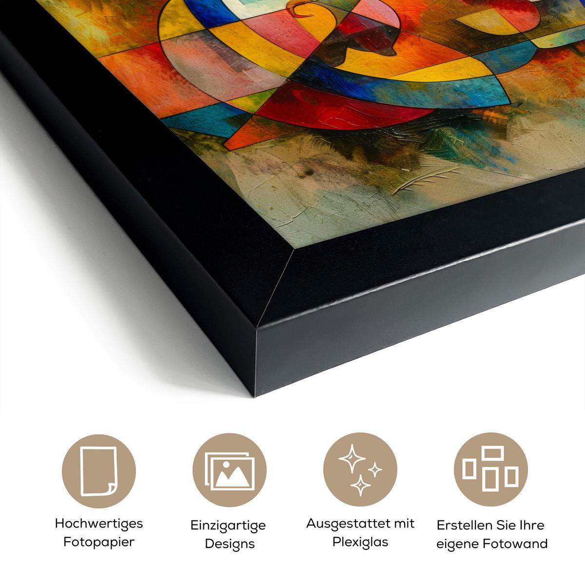 POSTER MIT RAHMENGERAHMTES BILD Kunst - Abstrakt - Modern 30x20 cm - Gelb, Papier (30/20cm) - MuchoWow