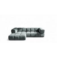 ECKSOFA Blanche In Bluvel - Blaugrau, Holzwerkstoff/Textil (280/150cm) - Fun Möbel