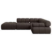 ECKSOFA modulares Sofa Felto-L1 - 285x190x70 cm Braun Velours - Braun, Holzwerkstoff/Textil (285/190cm) - ALTDECOR