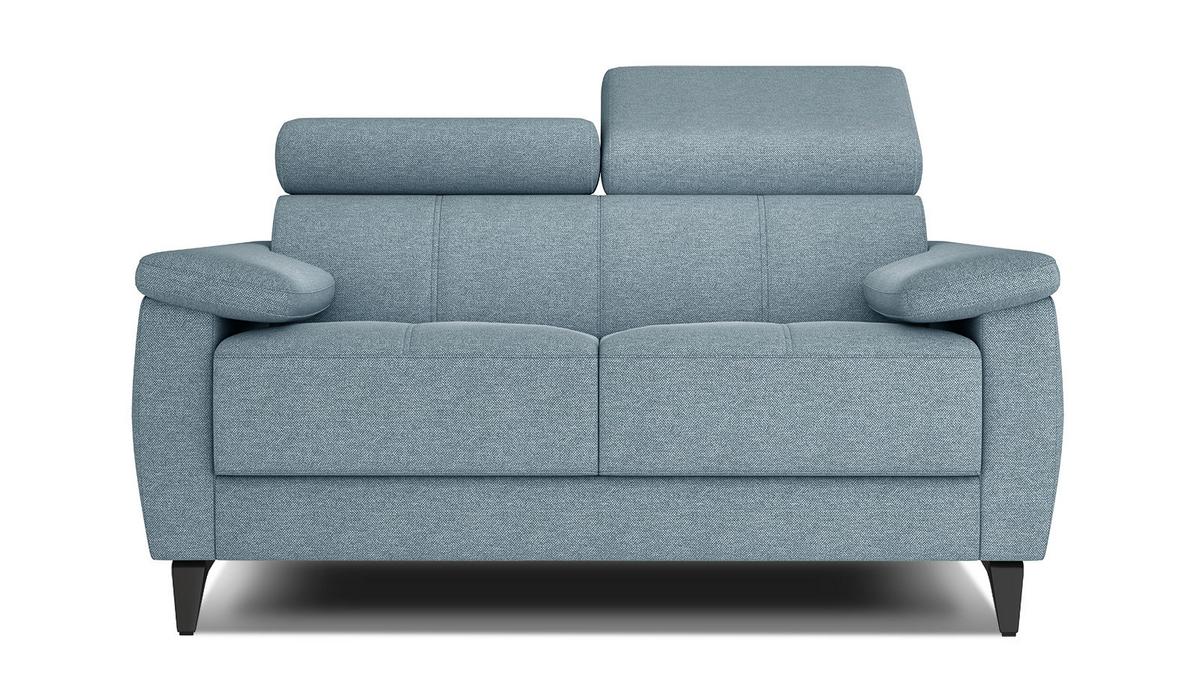 SOFA TAUNUS 2-Sitzer, hellblau - Schwarz/Hellblau, Holzwerkstoff/Textil (141/80/102cm) - Wozimo