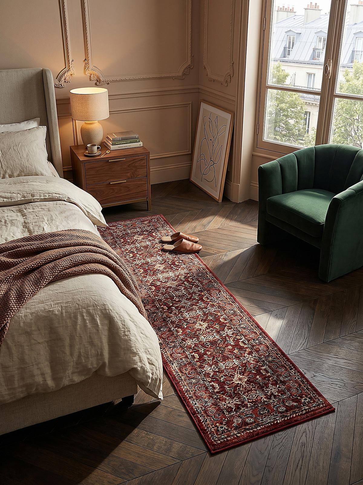 KURZFLORTEPPICH GLAZERT, orientalisch, Rot, 60 x 230 cm - Rot, Textil (230/60cm) - KADIMA DESIGN