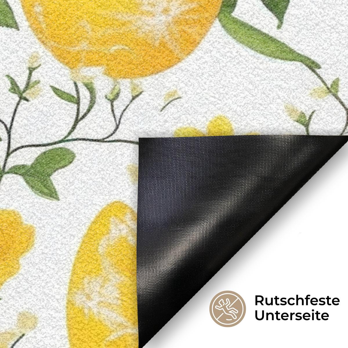 FUSSMATTE Blumen - Ostereier - Gelb Teppichmatte 60x40 cm - Gelb, Kunststoff (40/60cm) - MuchoWow