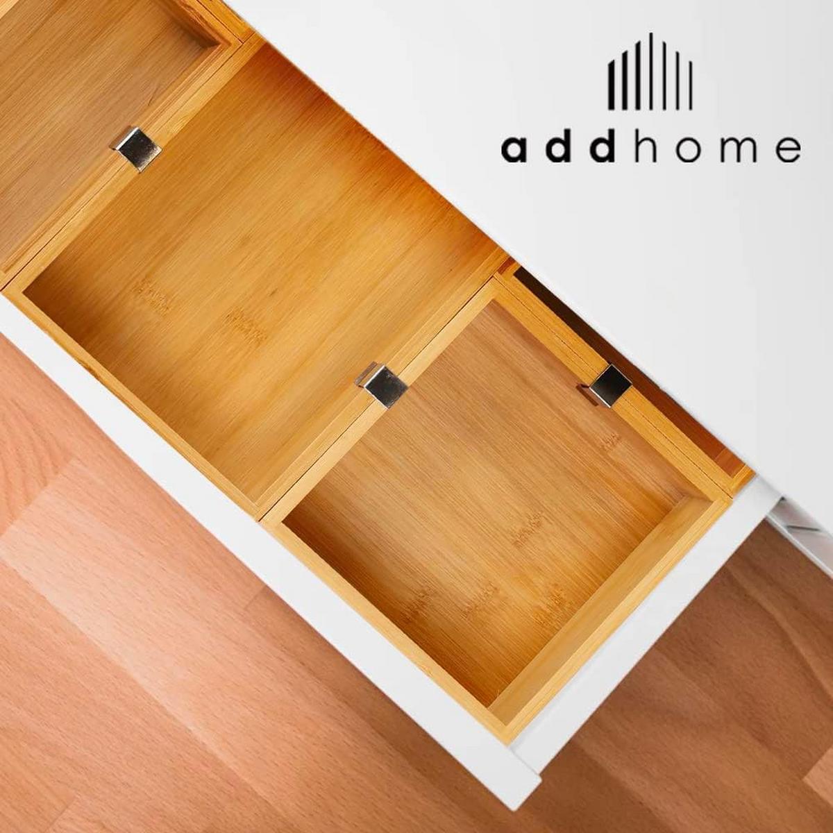 SCHUBLADEN ORGANISATIONSSYSTEM mit 6 Aufbewahrungskisten - Naturfarben, Holz (34/7/27cm) - addhome