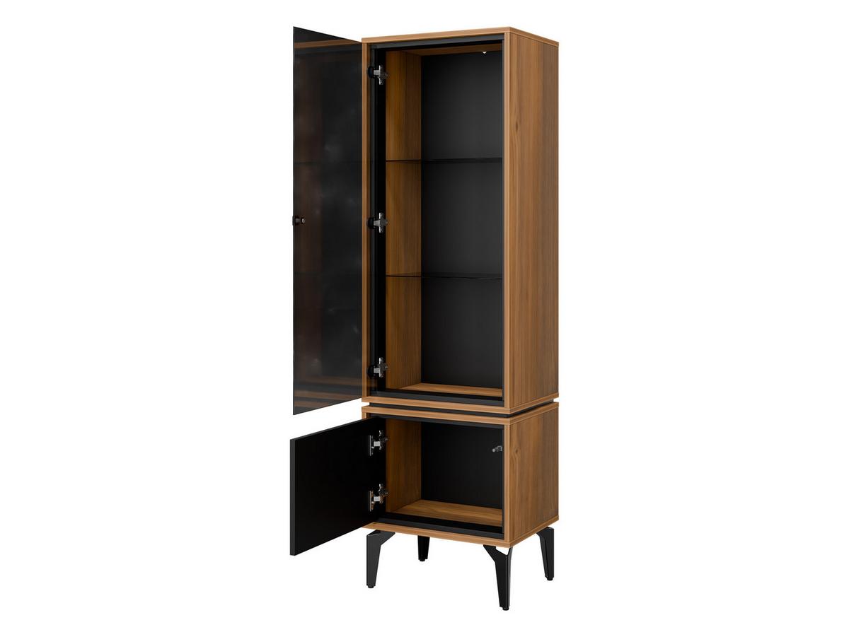 VITRINE Ella 54 - Schwarz/Braun, Holzwerkstoff/Metall (54/182/40cm) - MIRJAN24