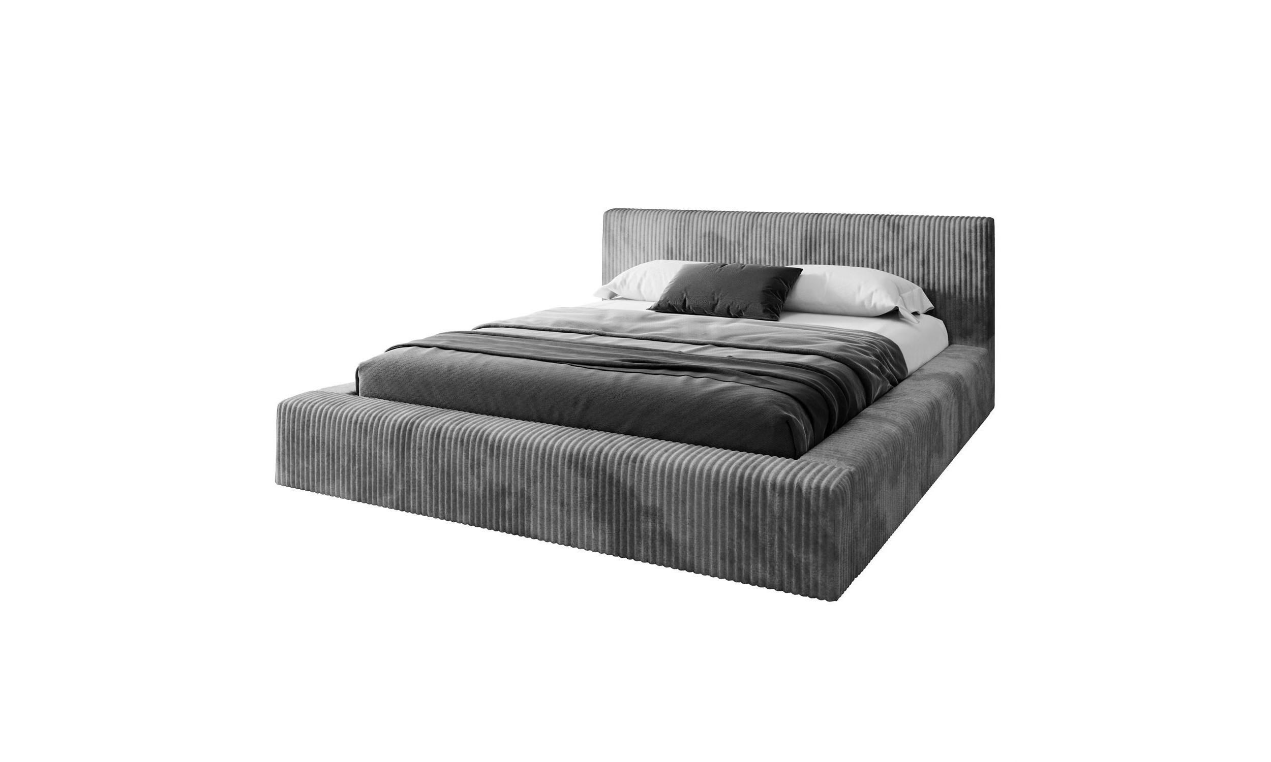 POLSTERBETT TILIA LUX 180x200 cm Tilia 90, 34 Holzlatten, Kopfteil 95 cm - Grau, Textil (180/200cm) - Lookway