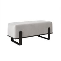 POLSTERBANK MARA 80 cm Schwarz / Grau ,Metallgestell - Grau, Textil/Metall (80/47/35cm) - Idohome
