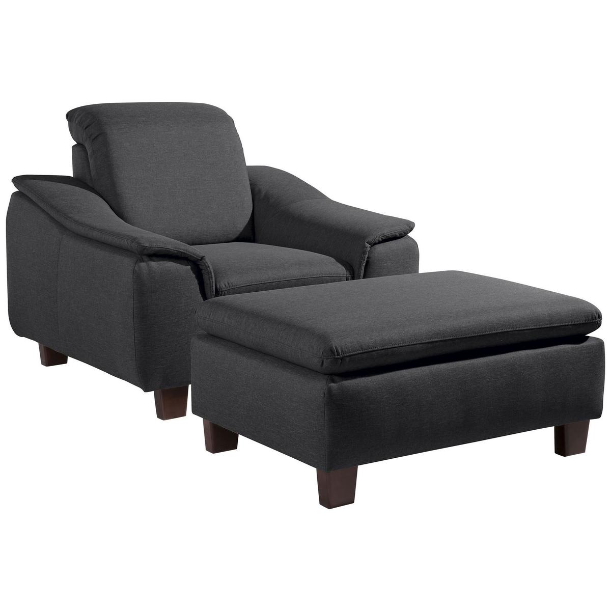 POLSTERSESSEL Kaylil Flachgewebe graphit - Graphitfarben, Kunststoff (87/82/100cm) - 58aufmkessel
