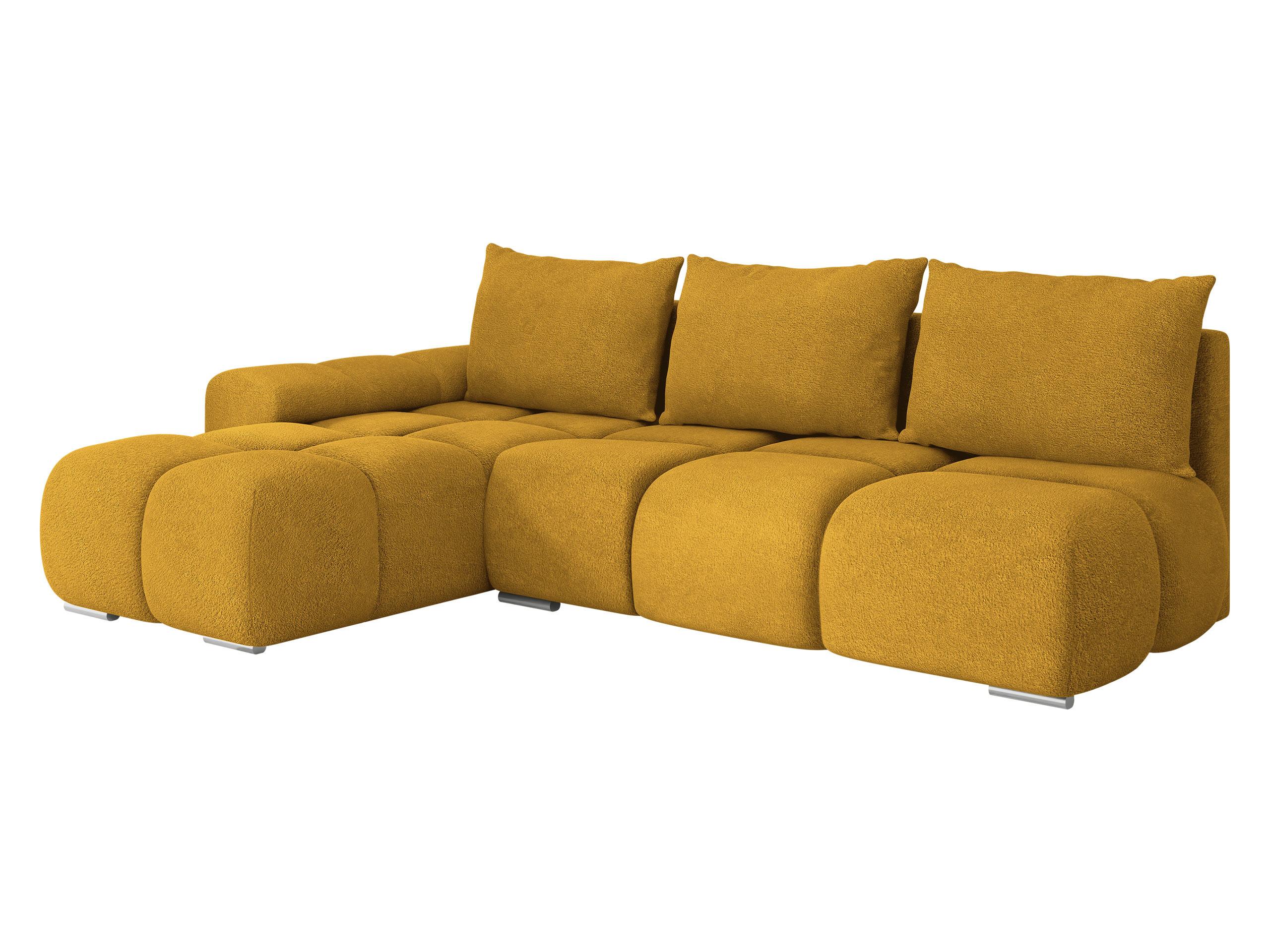 ECKSOFA Bestii, Seite: Links - Currygelb/Schwarz, Holz/Kunststoff (270/183cm) - MIRJAN24