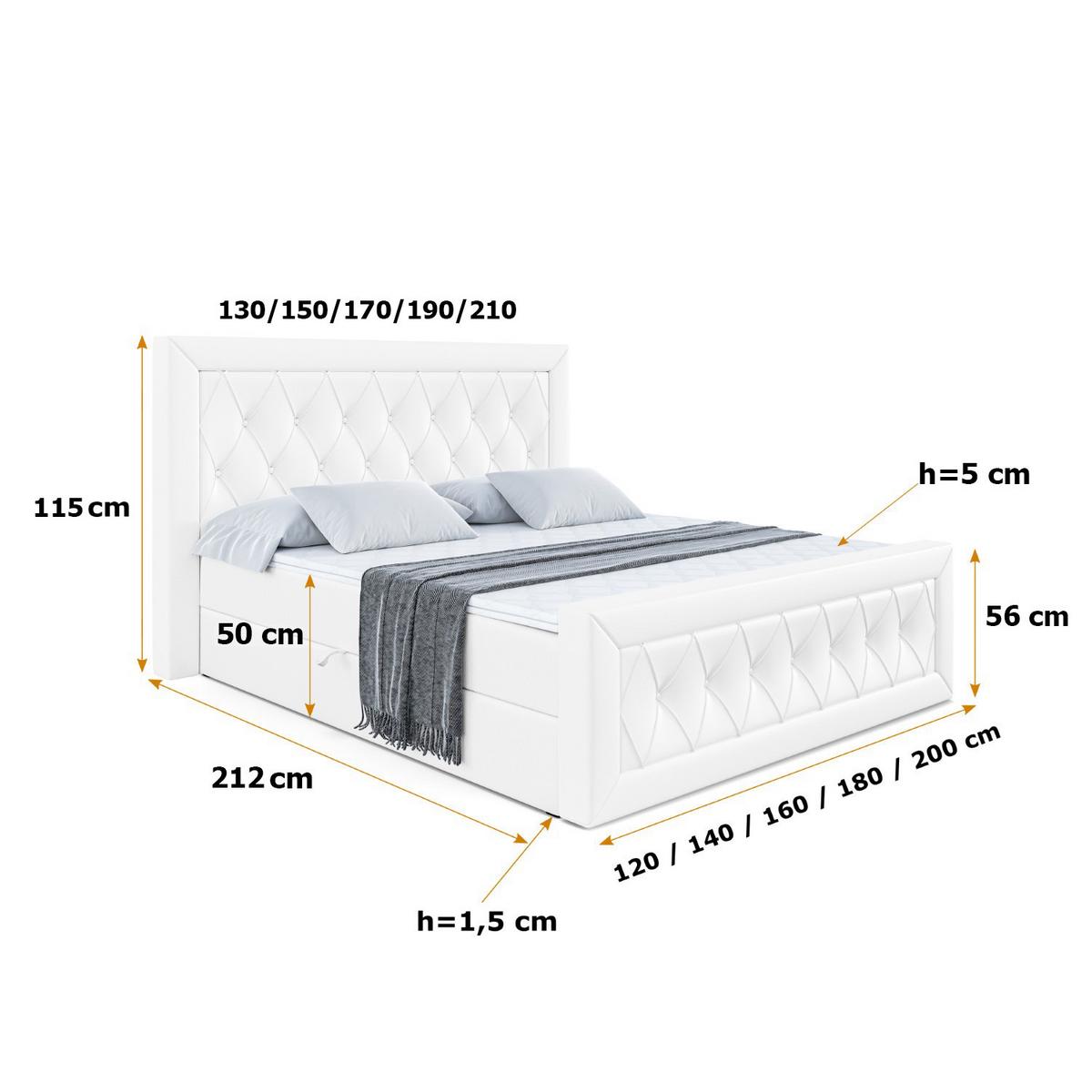 BOXBETT NOEL-Z - 200 x 200 - H3 - Weiß Hochglanz - Weiß Hochglanz, Holzwerkstoff (200/200cm) - ALTDECOR