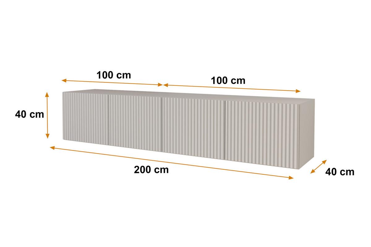 LOWBOARD NOA-2-W 2x100x40x40 cm - Kaschmir - Kaschmir, Holzwerkstoff (200/40/40cm) - ALTDECOR