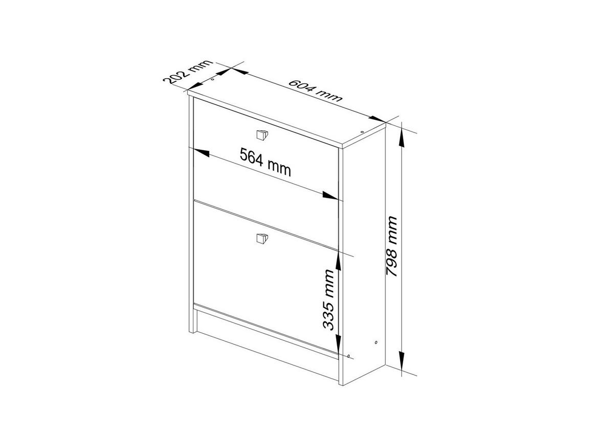SCHUHSCHRANK Weiß, Eiche Sonoma 80/60/20 - Weiß/Sonoma Eiche, Holzwerkstoff (60/80/20cm) - RAUMHIRSCH FURNITURE