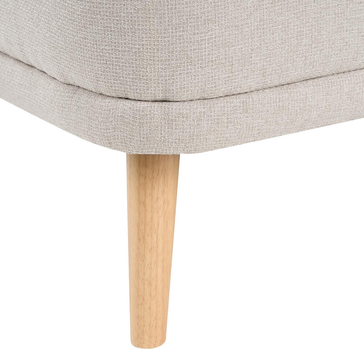 CHAISELONGUE-RECHTSSEITIGE Stoff Hellbeige Tanlay - Beige/Braun, Textil (74/78/153cm) - Beliani