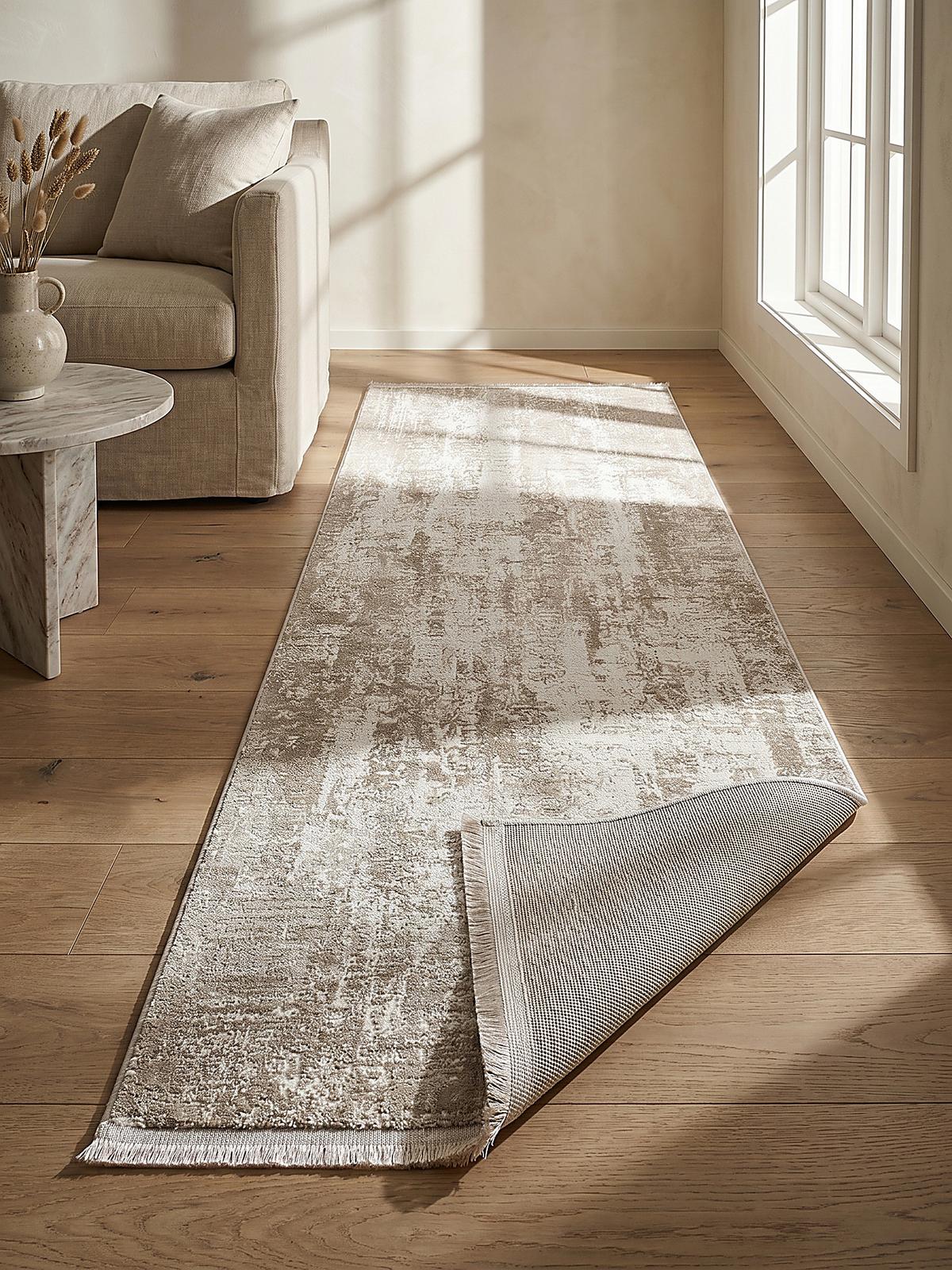 TEPPICHLÄUFER Vintage VARA Polyester Beige 80 x 150 cm - Beige, Textil (80/150cm) - KADIMA DESIGN