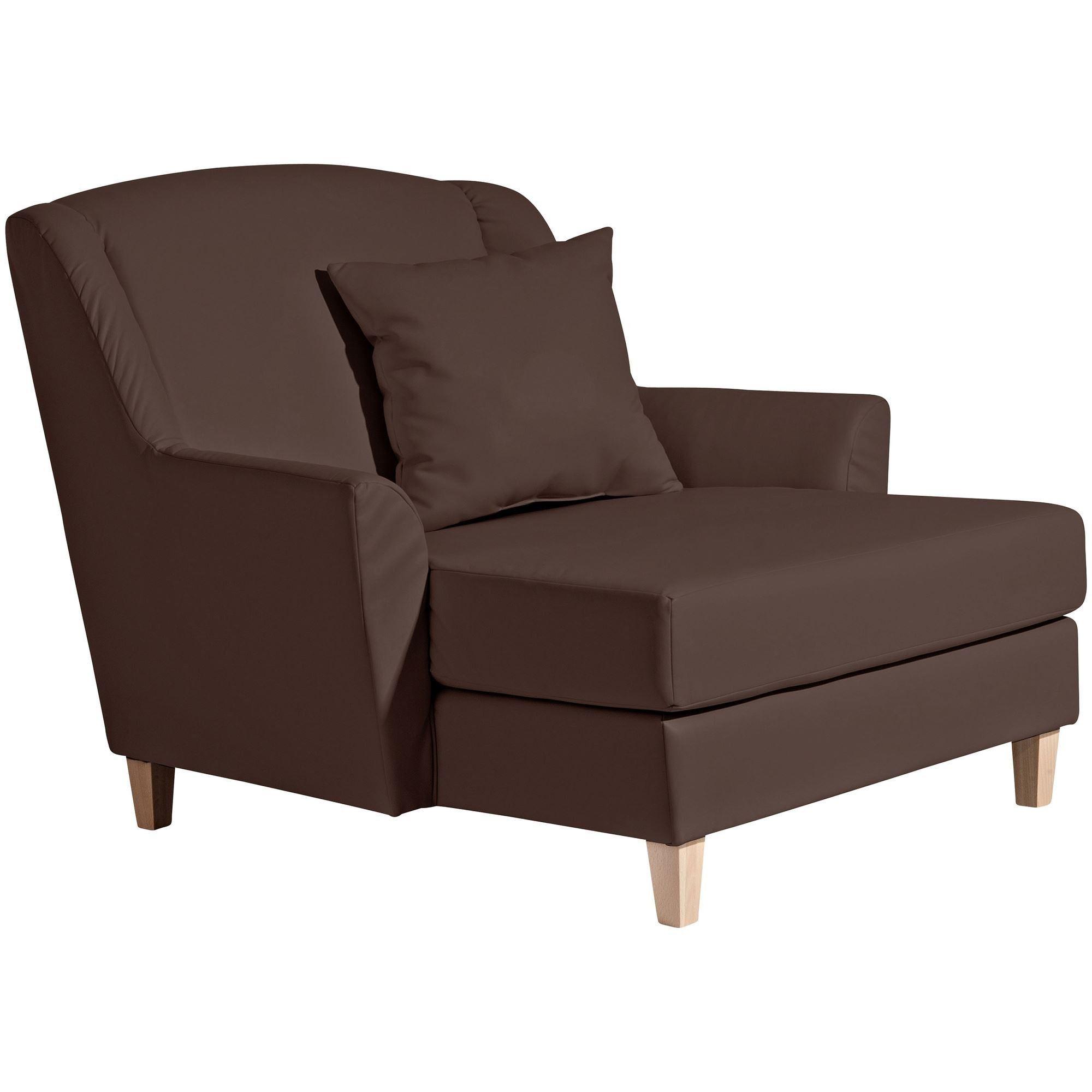 SESSEL XXL Karil Bezug Kunstleder Buche natur / braun - Braun, Kunststoff (136/107/142cm) - 58aufmkessel