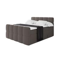 BOXBETT mit Matratze H3/H4 - FAMA-Z KING - 120x200 cm Braun Quelle - Braun, Holzwerkstoff (120/200cm) - ALTDECOR