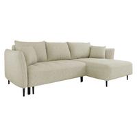 ECKSOFA Bari, Seite: Rechts - Schwarz/Naturfarben, Holz/Textil (276/158cm) - MIRJAN24