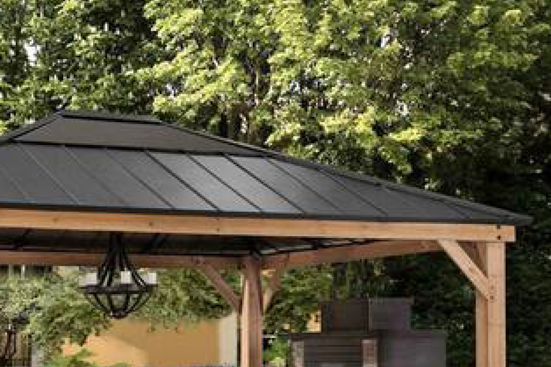 Pavillon Dach Stahl Anthrazit Dachpaneele obere Teil transparent