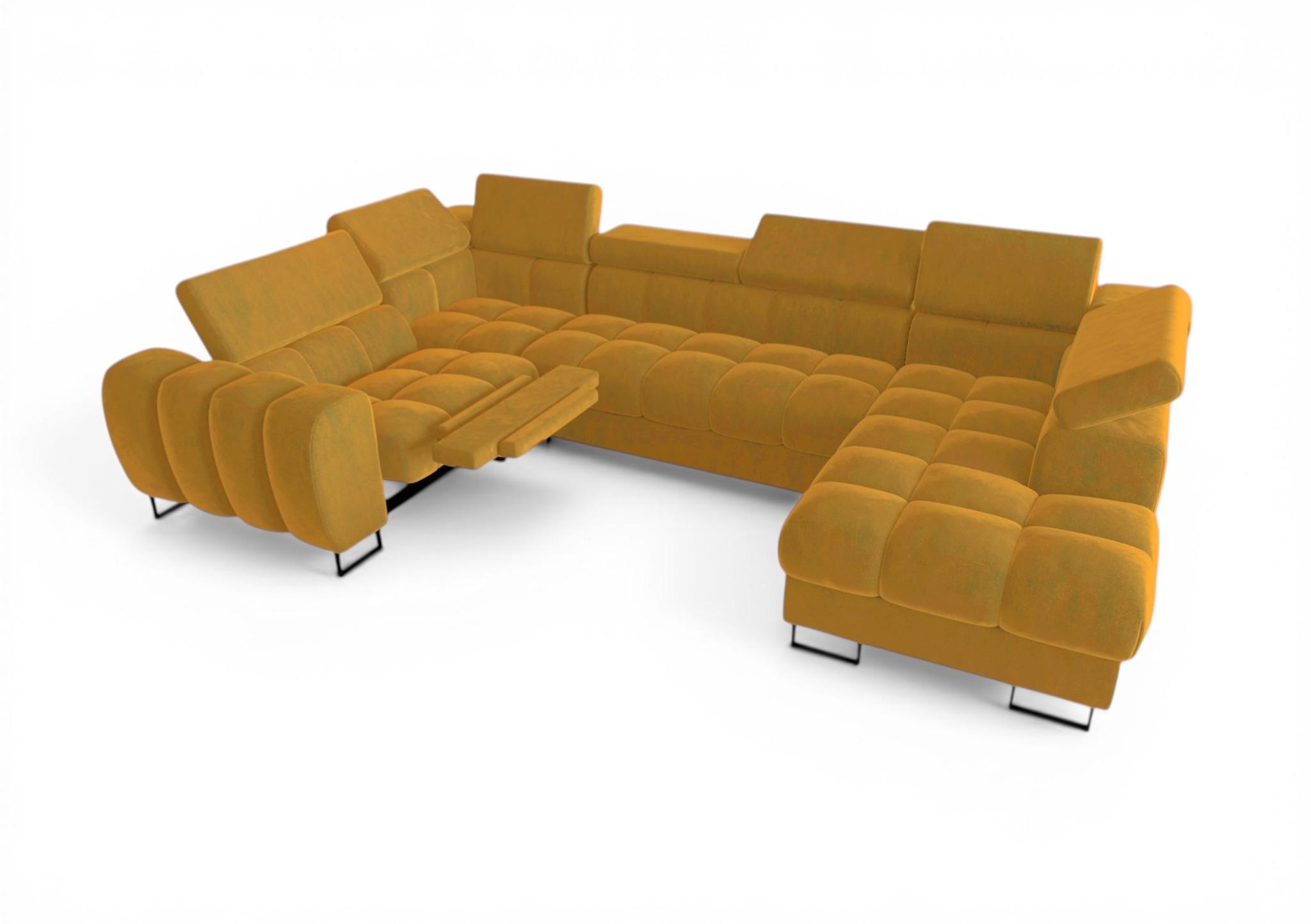 WOHNLANDSCHAFT Bastien Relax - Gelb, Holzwerkstoff/Textil (350/95/198cm) - Fun Möbel