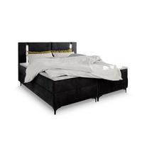 BOXBETT ALBA 180x200 cm mit Matratze und Topper - Schwarz - Schwarz, Holz (180/200cm) - MASSENO