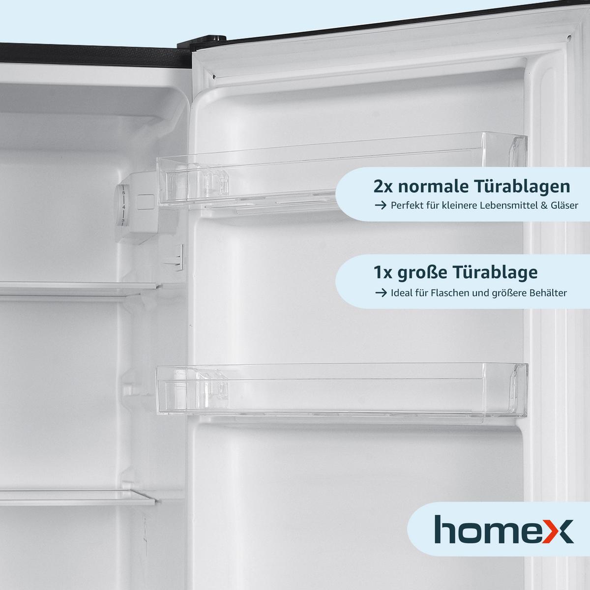 KÜHL-GEFRIER-KOMBINATION, freistehend, 173 Liter Nutzinhalt, 4-Sterne Gefrieren, Höhe 142,5 cm, 40 dB, Kühlschrank mit Gefrierfach groß, CFS1110-B - Schwarz, Glas/Kunststoff (49.5/142.5/56cm) - homeX