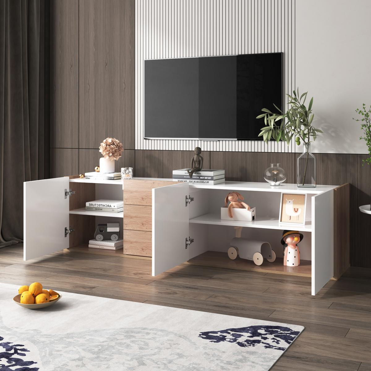 TV-ELEMENT Weiß 171.5/35/47 cm - Weiß, Holz (35/47/172cm) - Urban Meuble