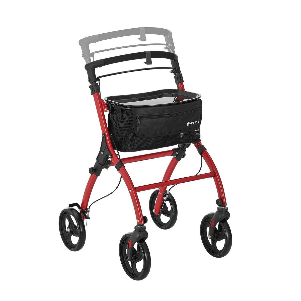WOHNUNGSROLLATOR Aktiv rot mit Transporttasche - Rot, Metall (66/90/56cm) - Juskys
