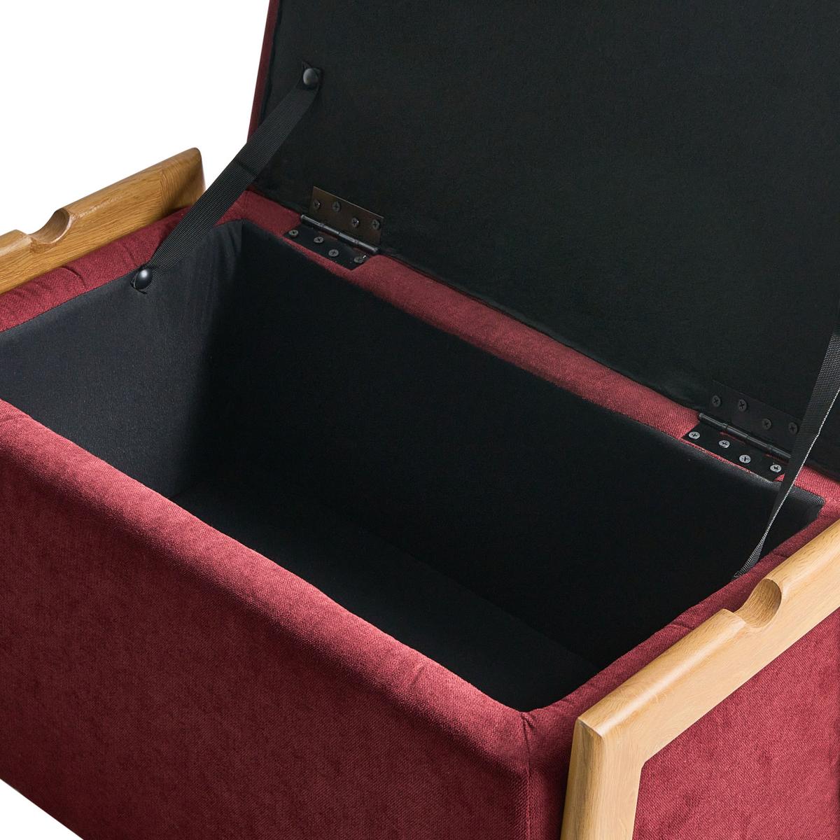 POLSTERBANK mit Stauraum Stoff Burgunderrot Edland - Dunkelrot, Textil/Metall (75/44/43cm) - Beliani