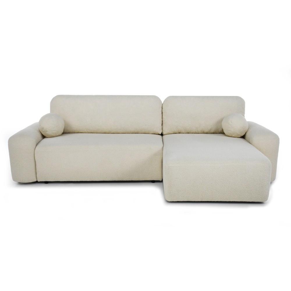 ECKSCHLAFSOFA Noel mit universelle Ottomane, Beige - Beige/Schwarz, Textil (280/163cm) - Beautysofa