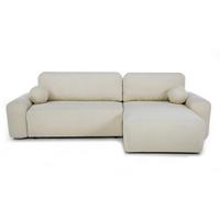 ECKSCHLAFSOFA Noel mit universelle Ottomane, Beige - Beige/Schwarz, Textil (280/163cm) - Beautysofa
