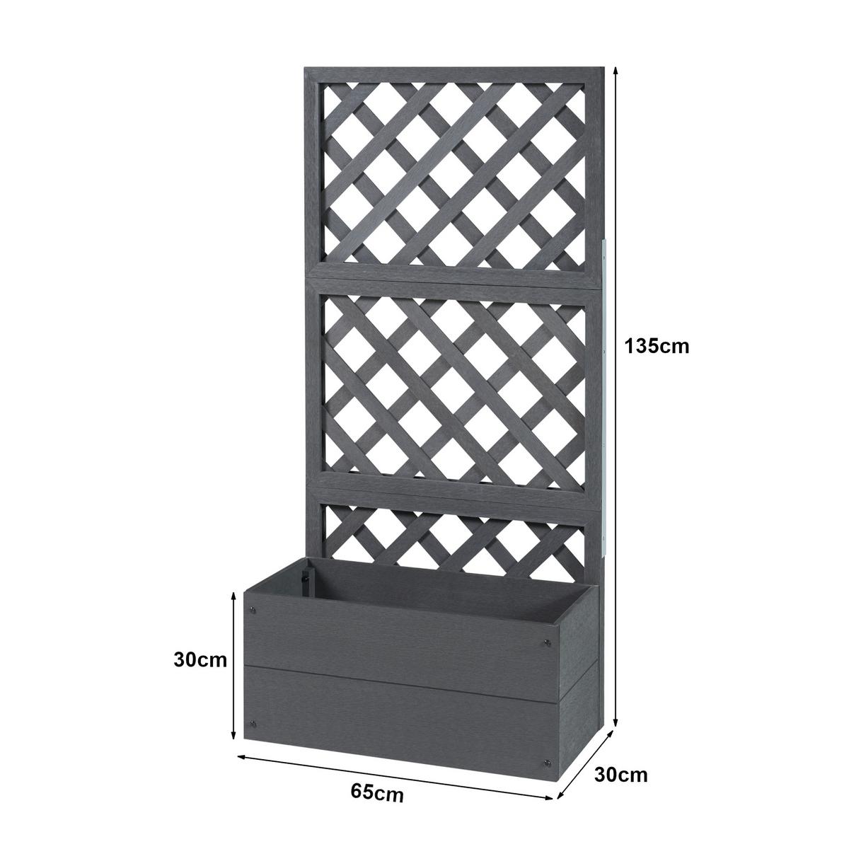 BLUMENKASTEN Amstelveen - Grau, Kunststoff (65/135/30cm) - [en.casa]