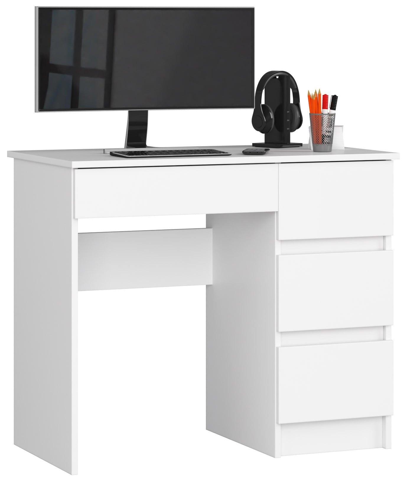 SCHREIBTISCH Weiß 77/90/50 - Weiß, Holzwerkstoff (124/85/77cm) - RAUMHIRSCH FURNITURE