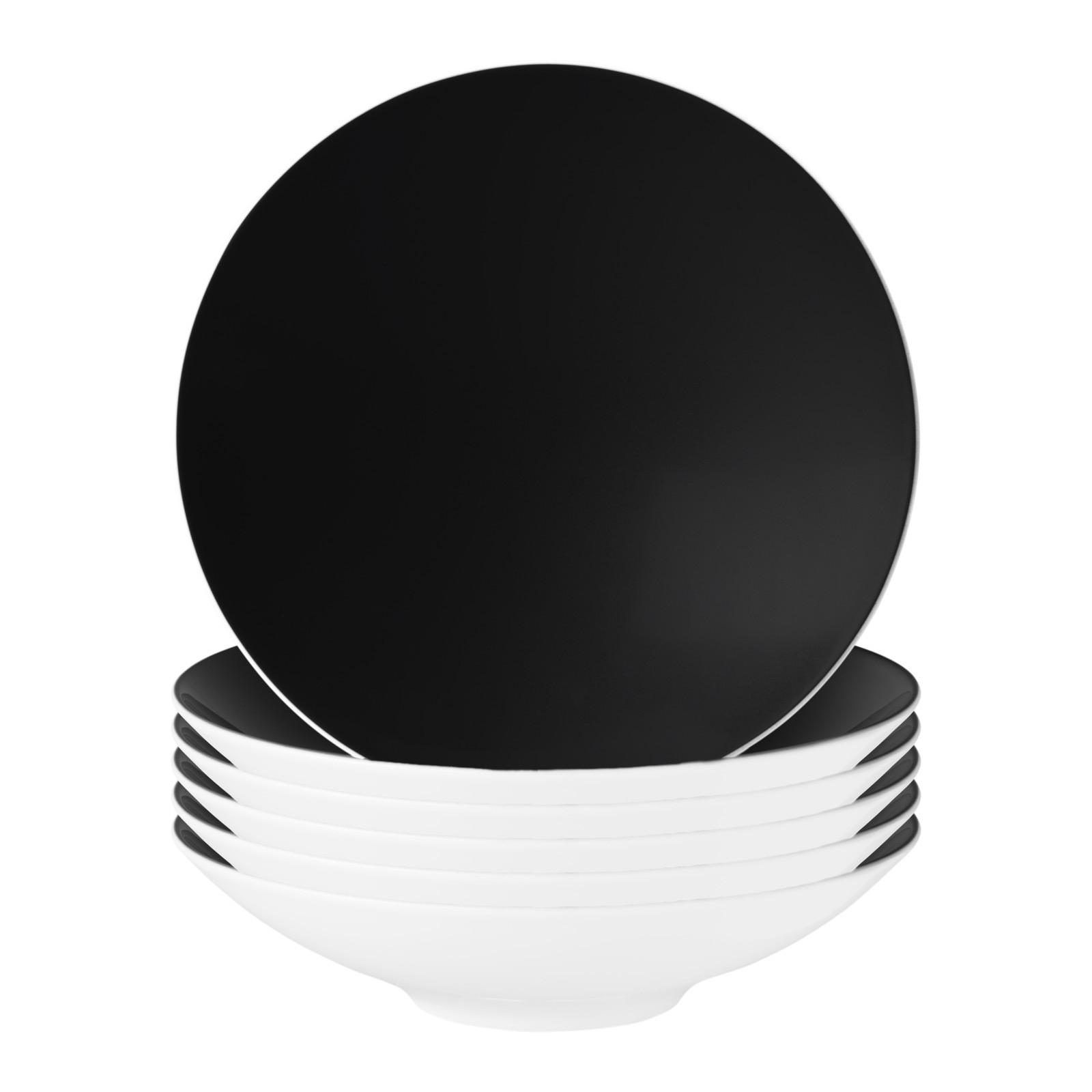 PASTA- / SUPPENTELLER Life Fashion Glamorous Black ø 23,3 cm 6er Set - Schwarz, Keramik (23.3cm) - Seltmann Weiden