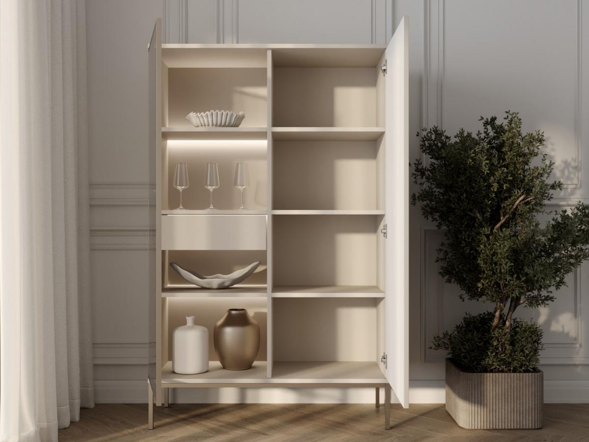VITRINE Kaschmir 104/166/39 cm Deo - Kaschmir/Champagner, Glas/Naturmaterialien (104/166/39cm) - Graingold
