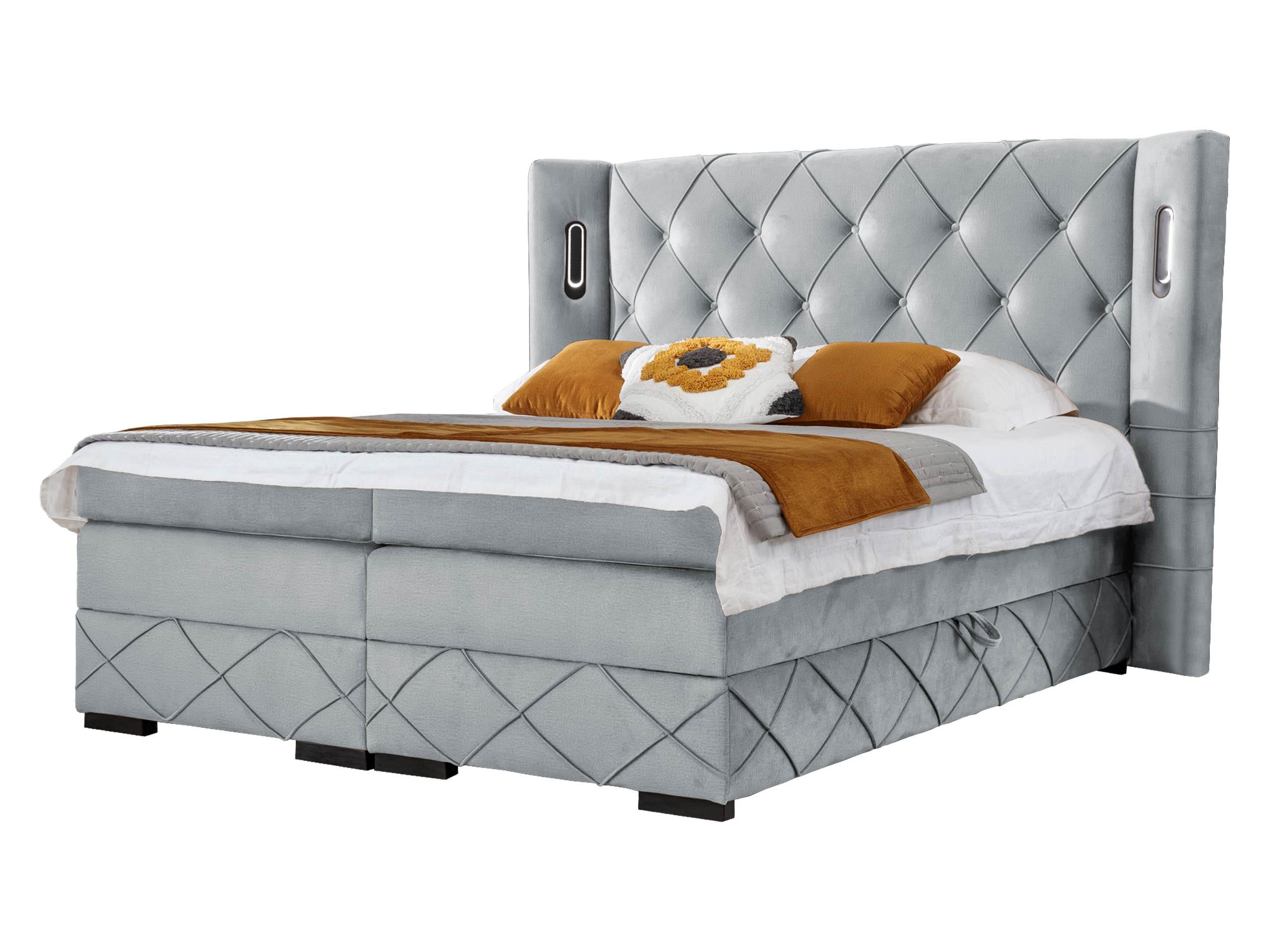 BOXBETT Focus Lux - H3 - Hellgrau, Holz (180/200cm) - MIRJAN24