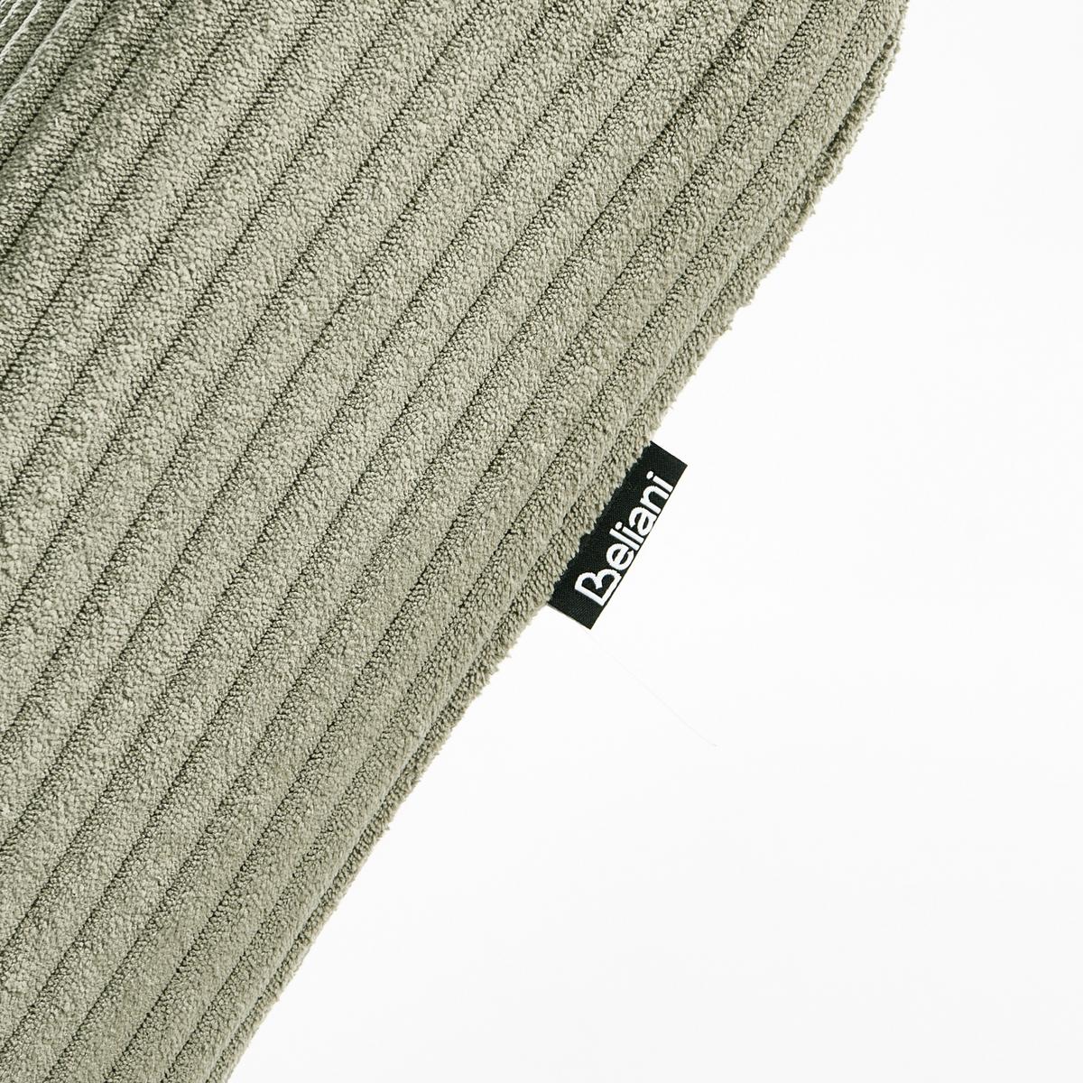 CHAISELONGUE Cord Grün Quilly - Schwarz/Grün, Textil (83/97/153cm) - Beliani