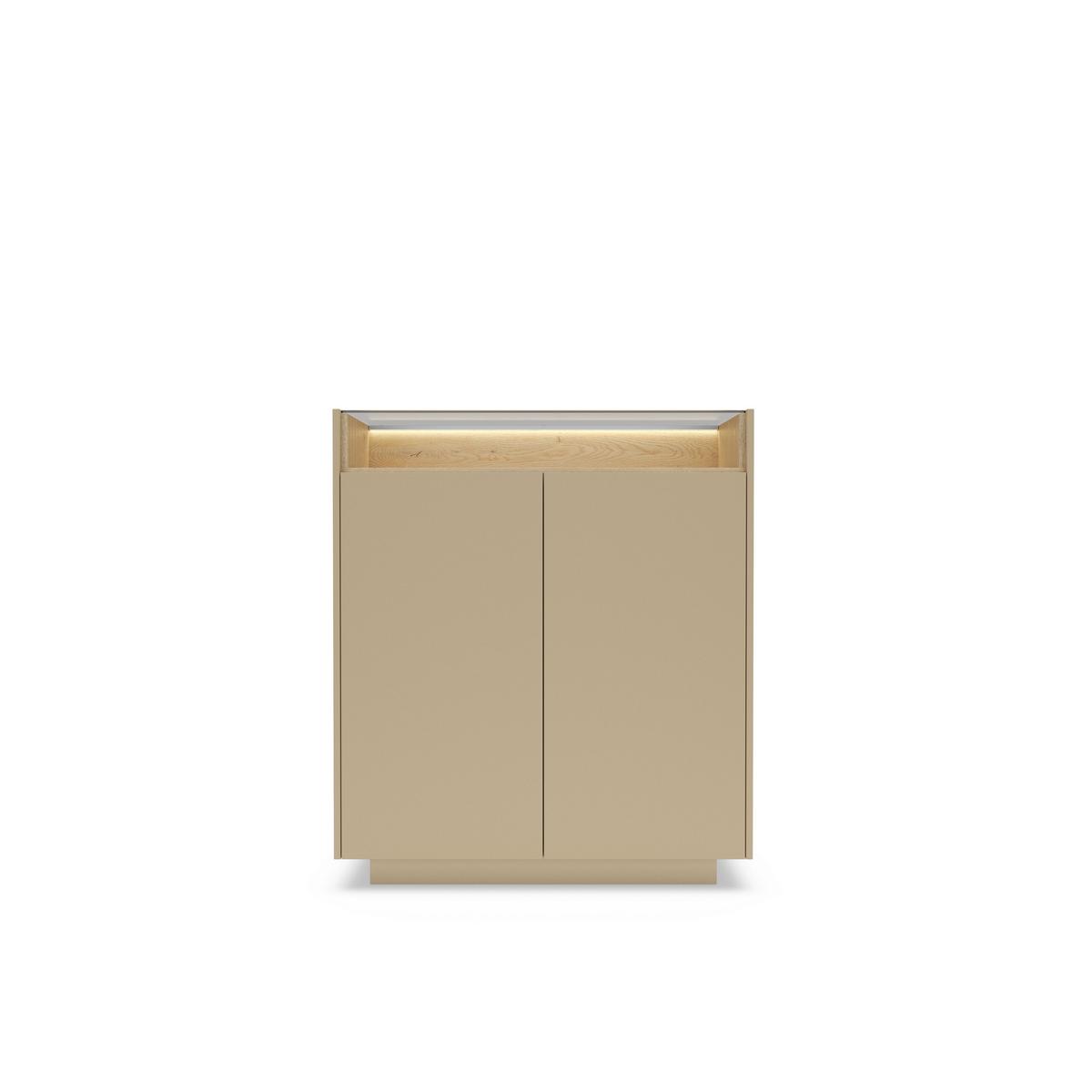 KOMMODE PORTA 103,2/119,2/39,5cm mit Schubladen 2 Türen Beige - Eichefarben/Beige, Holzwerkstoff (103.2/119.2/39.5cm) - MASSENO