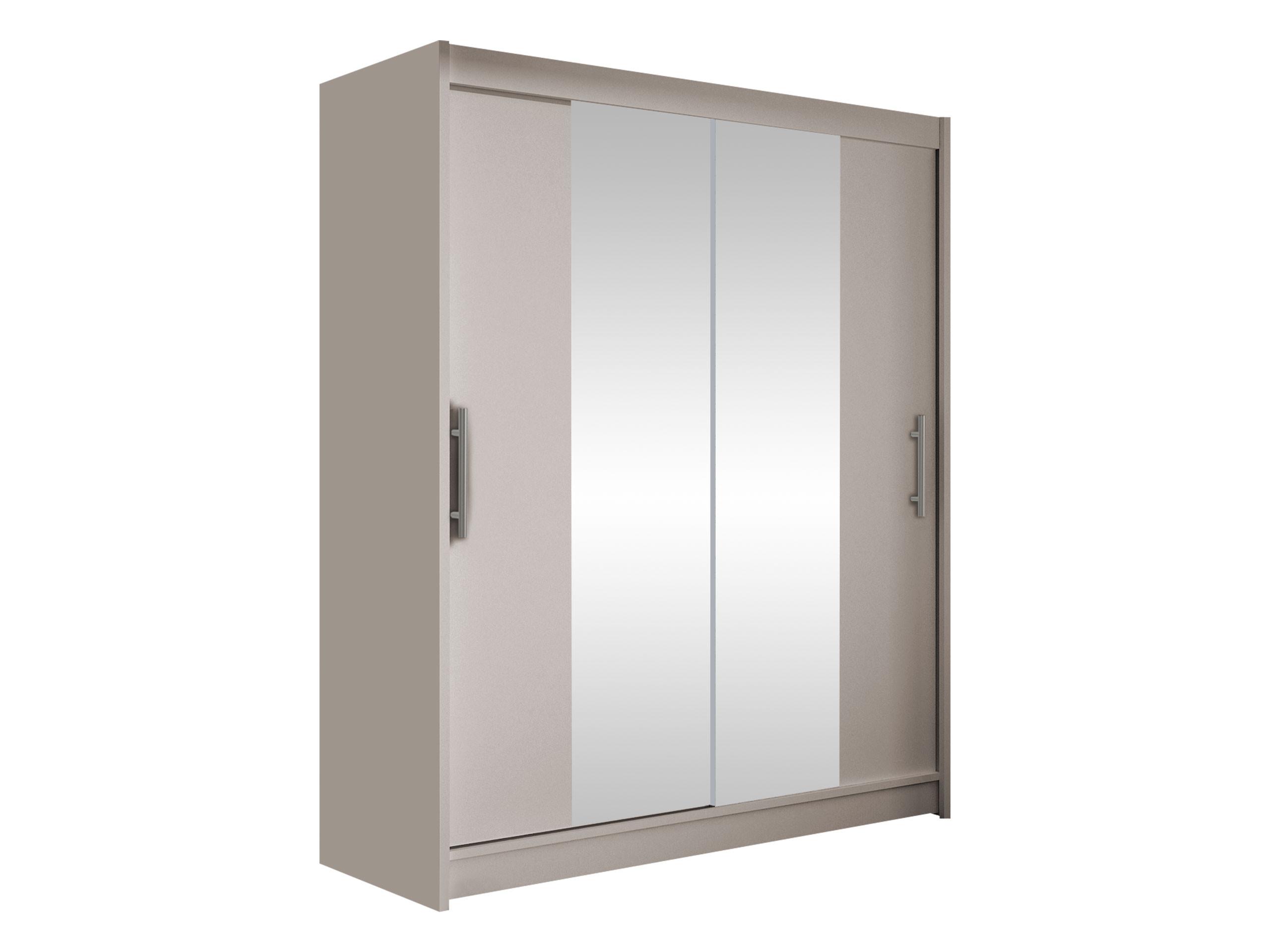 SCHWEBETÜRENSCHRANK Westa II - Kaschmir/Silberfarben, Holzwerkstoff/Metall (150/200/58cm) - MIRJAN24