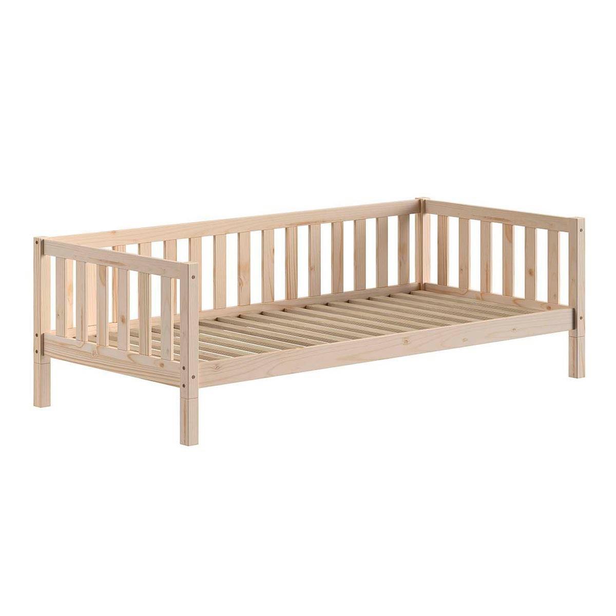 TAGESBETT Kapua 90x200 mit Rausfallschutz Kiefer Massivholz Natur - Kieferfarben, Holz (90/200cm) - 58aufmkessel