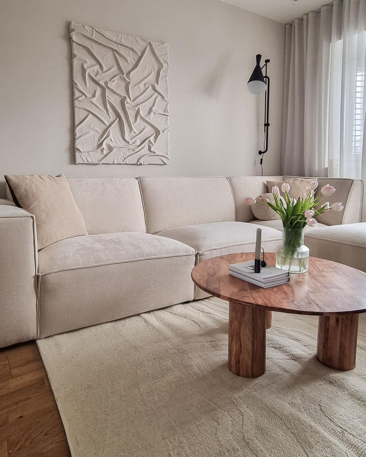 TEPPICH Beige 160/230 cm Wolle Sasnak - Beige, Textil (160/230cm) - Beliani