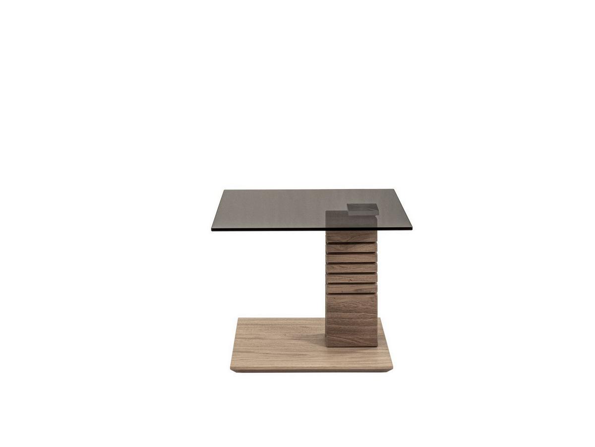 BEISTELLTISCH Celinka 55x47x47 höhenverstellbar Wildeiche/Parsol - Braun, Glas (55/47/47cm) - 58aufmkessel