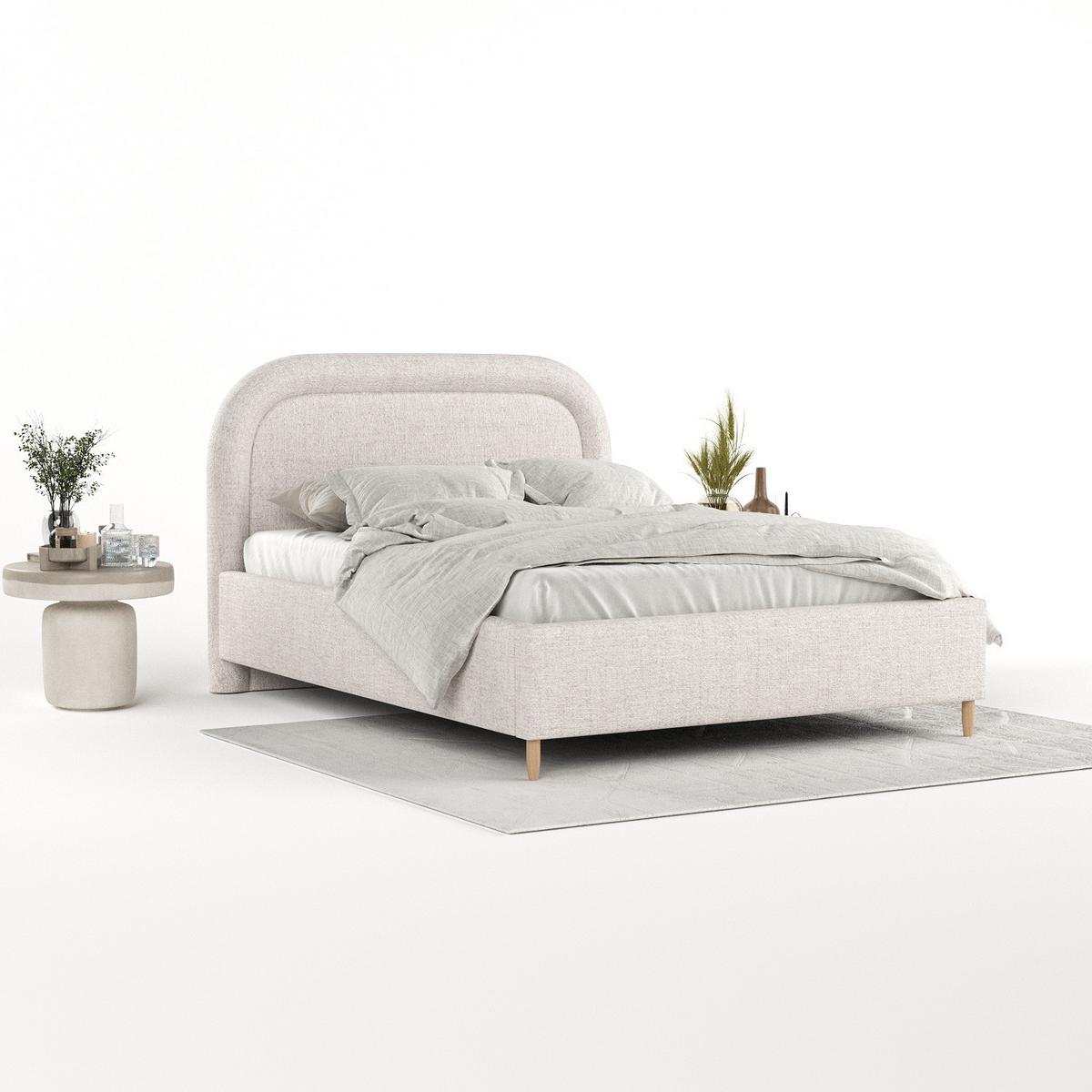 POLSTERBETT Zoya 140/200 cm Hellbeige im Neve Stoff - Sandfarben/Naturfarben, Holz/Holzwerkstoff (140/200cm) - AltaBeds