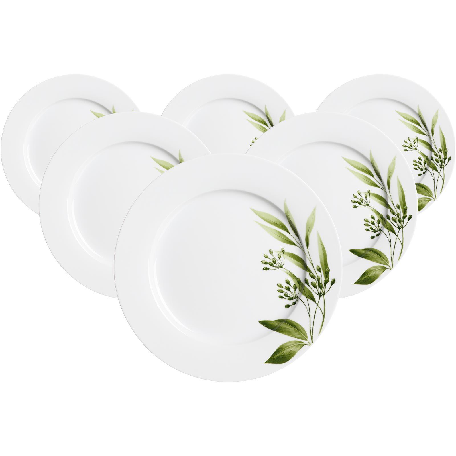 SPEISETELLER Evora weiß-grün ø 24 cm 6er Set - Weiß/Grün, Keramik (24cm) - Ritzenhoff Breker