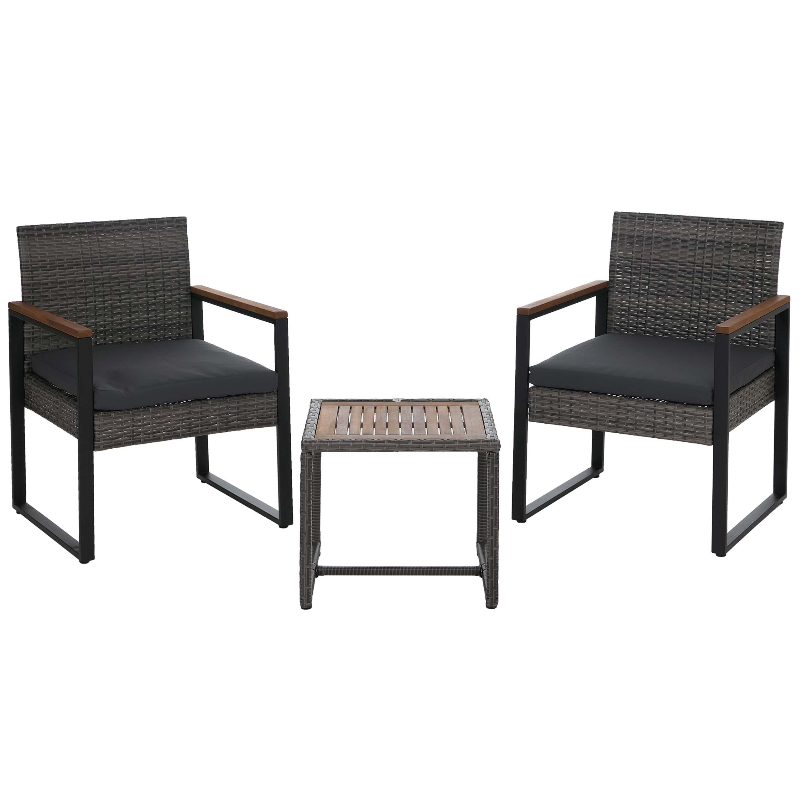 POLY-RATTAN GARNITUR Grau - Grau, Kunststoff - MCW