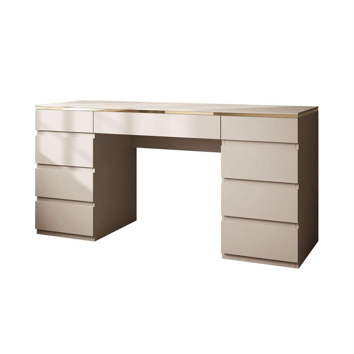 SCHREIBTISCH AURORA DOUBLE KASCHMIR mit Schubladen - Kaschmir, Holzwerkstoff (55/156.8/79.2cm) - Lookway