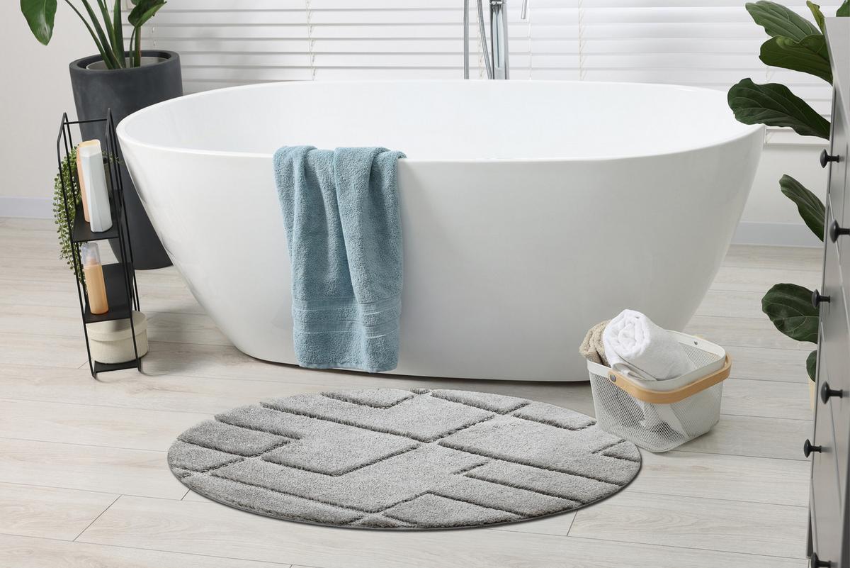 TEPPICH Dywaniki łazienkowe 67 cm - Grau, Textil (67/67cm) - rugsX